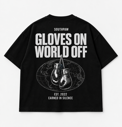 GLOVES ON. WORLD OFF. TEE