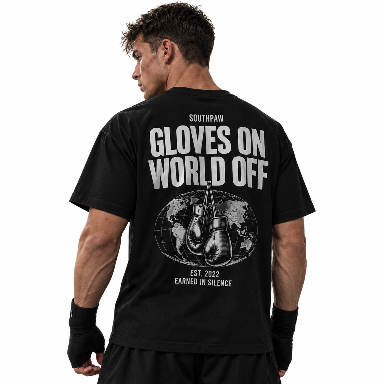 GLOVES ON. WORLD OFF. TEE